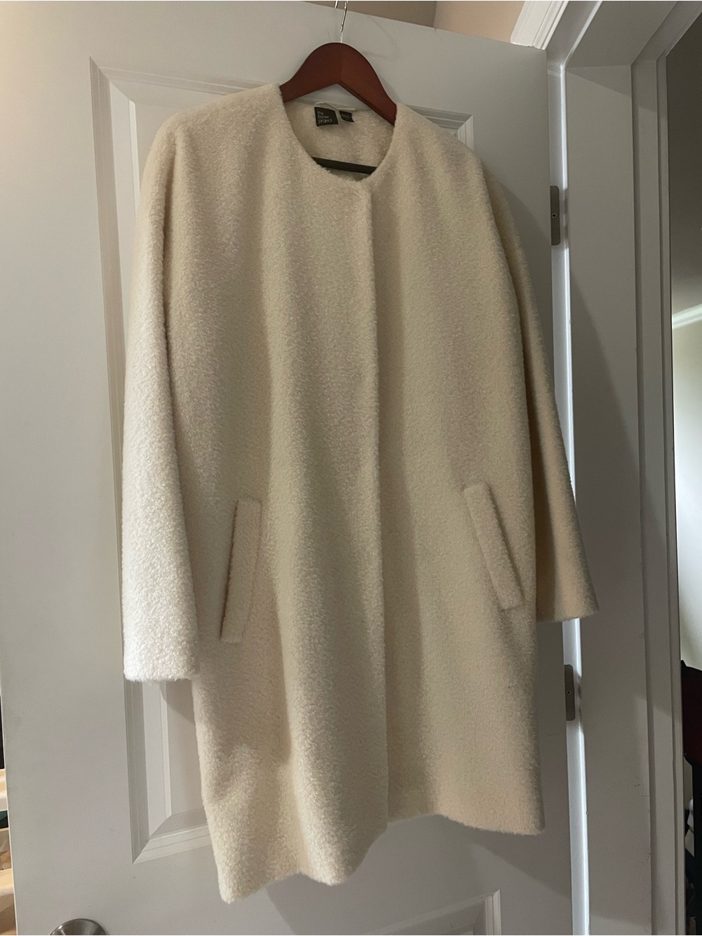 Eileen Fisher Cream Bouclé Teddy Coat